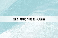挫折中成长的名人名言