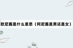 “欧尼酱”网络梗词解释