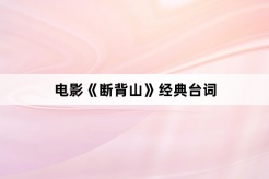 电影《断背山》经典台词