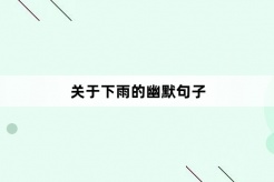 关于下雨的幽默句子