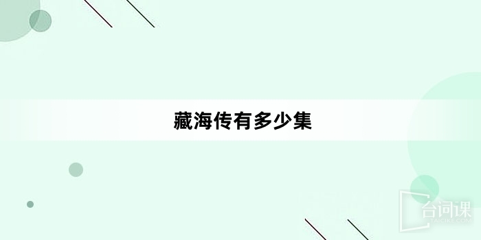 藏海传有多少集