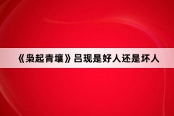 《枭起青壤》吕现是好人还是坏人