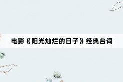 电影《阳光灿烂的日子》经典台词