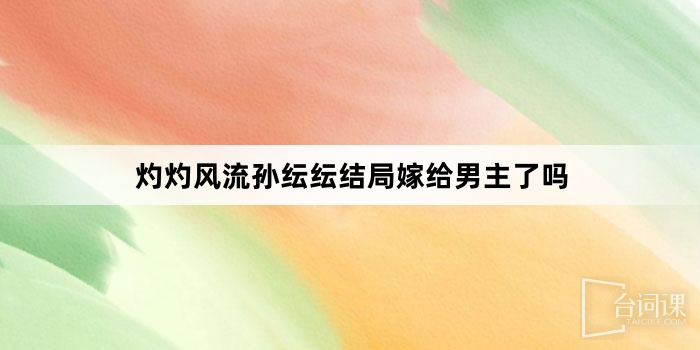 灼灼風流孫紜紜結局嫁給男主角了嗎