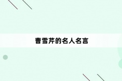 曹雪芹的名人名言