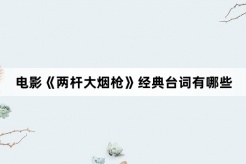 电影《两杆大烟枪》经典台词