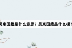 “吴京国籍”网络梗词解释