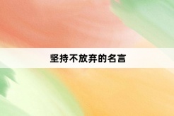 坚持不放弃的名言