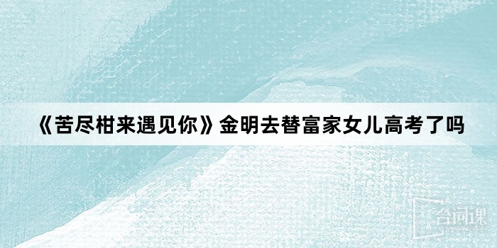 《苦盡柑來遇見你》金明去替富家女兒高考了嗎